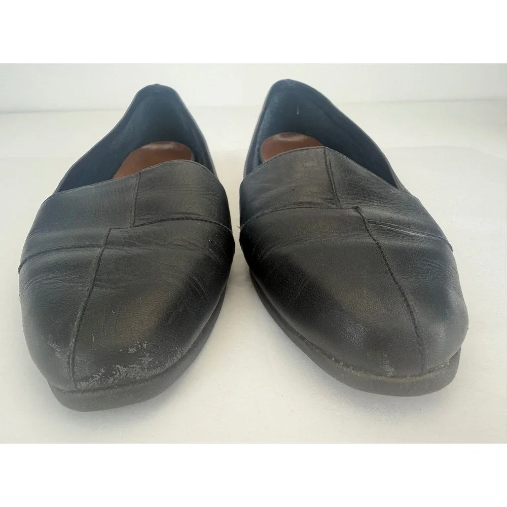 Naturalizer Flats Women 6.5M Black Leather Classic Capsule Comfort Loafers